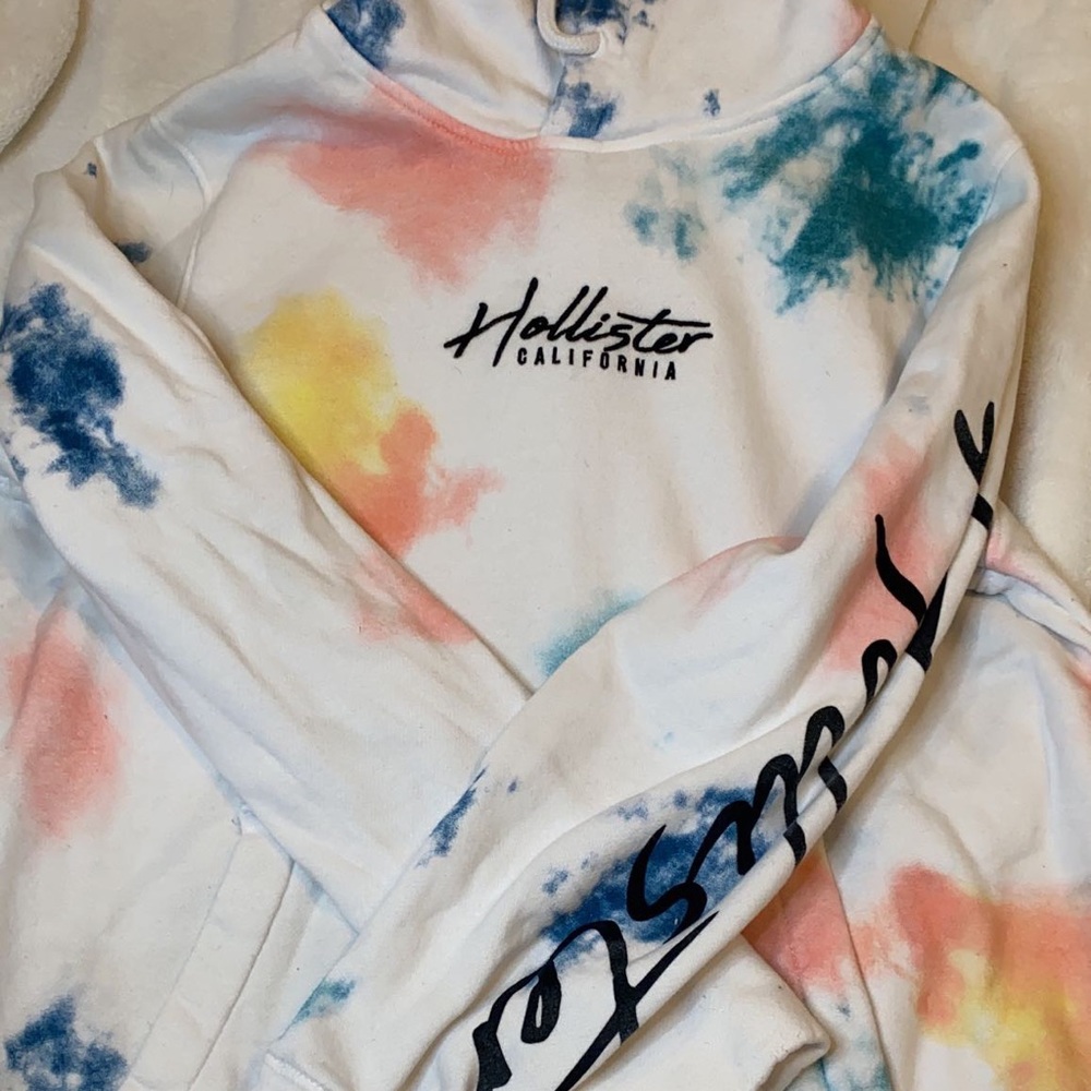 Hollister color splashed/tie dye hoodie